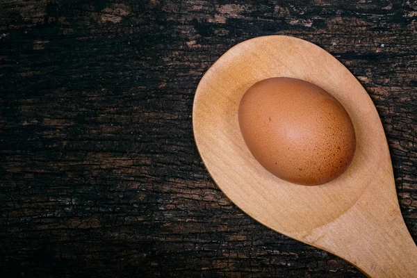 Ägg för att äta den trä dekoration med plats för text — Stockfoto