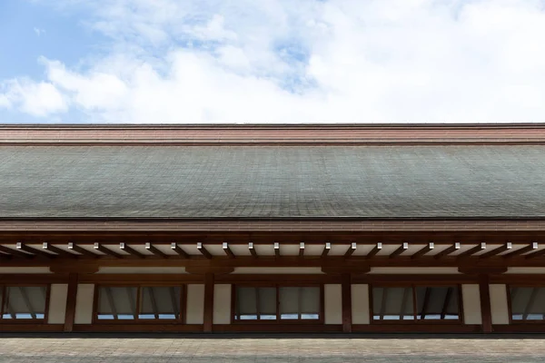 Telhado Madeira Inclinação Estilo Tradicional Japonês Templo Santuário — Fotografia de Stock