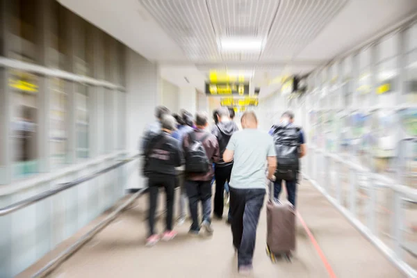 Desenfoque Turista Gateway Del Aeropuerto Por Concepto Viaje — Foto de Stock