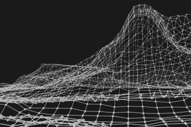 Sayısal alan 3d çizim düşük Poli sanat arka plan tel