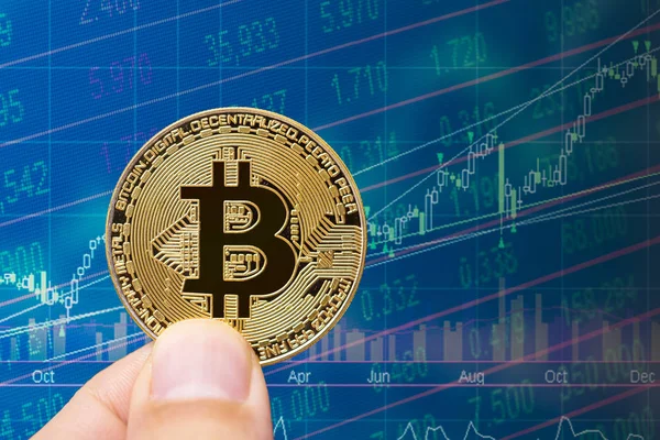 Bitcoin Oro Con Intercambio Dinero Financiero Marketing Fondo Digital — Foto de Stock