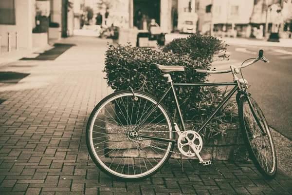 Bike Parking Street Vintage Old Retro Color Tone — Stock Photo, Image