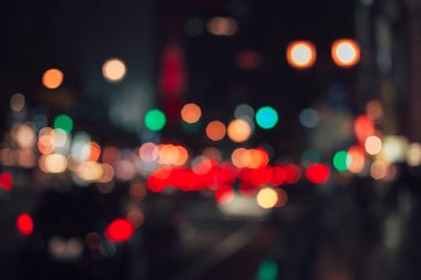 güzel gece ışık ve Kentsel şehir sokak yol renkli bokeh.