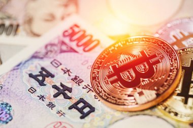 Japonya Yen para ile cryptocurrency ile Bitcoin ödeme.