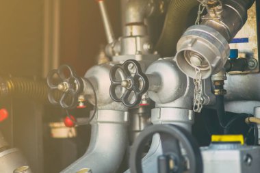 closeup Vana su pompa ve boru basınç kontrol su vanasını içinde ve dışında