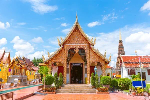 Wat Phra Hogy Hariphunchai Templom Lamphun Legszebb Legnépszerűbb Utazik Rendeltetési — Stock Fotó