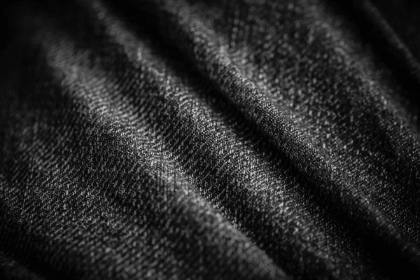 Arts Textile Cloth Denim Wave High Detail Texture Monotone Background — Stock Photo, Image