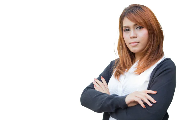 Auto Confiança Olhando Inteligente Escritório Mulheres Ásia Compõem Colorido Cabelo — Fotografia de Stock