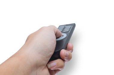 elini tut beyaz kırpma yoluyla izole uzaktan kumanda kablosuz kızılötesi denetleyicisi