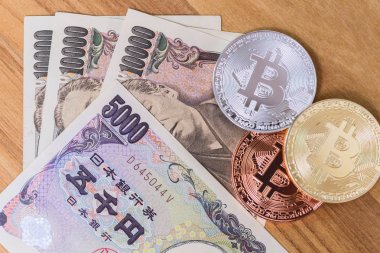 Japonya Yen para ile cryptocurrency ile Bitcoin ödeme.