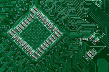 Yeşil dijital elektronik devre kartı doku Seramik kondansatörler arka plan desen