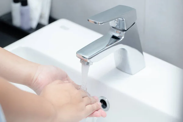 Lavado Manos Limpieza Dedos Para Protegerse Del Virus Corona Buen — Foto de Stock