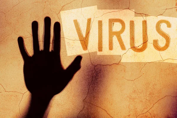 Stop Virus Conceito Perigo Assustador Assustador Sombra Mão Projeto Gráfico — Fotografia de Stock