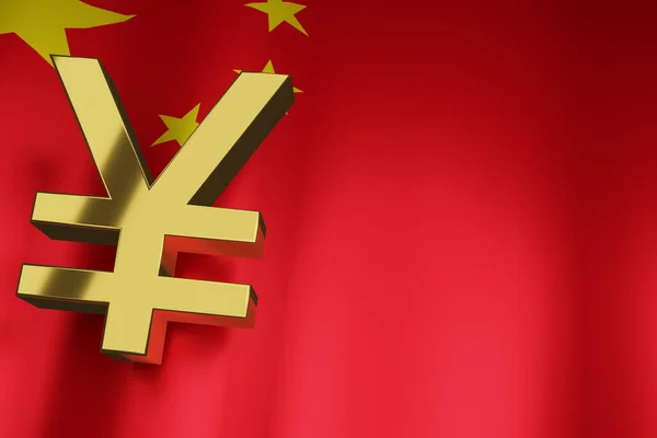 Cny Yuan Chino Moneda Iniciar Sesión Bandera China Para Negocios — Foto de Stock