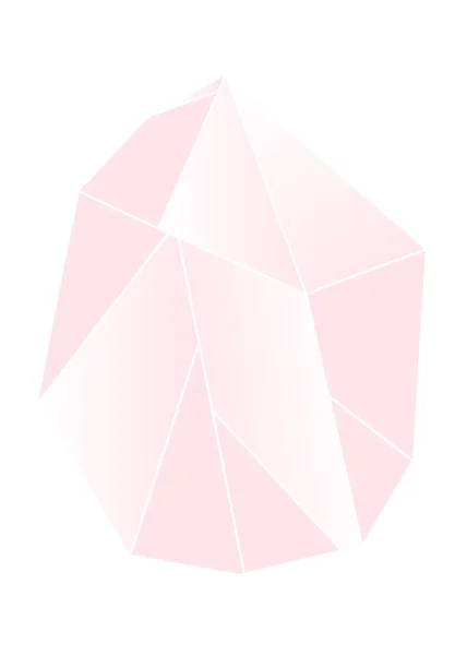 Hand gemaakt vectorelement abstracte eenvoudig ontwerp met roze veelhoekige kristal geïsoleerd op een witte achtergrond. Unieke eenvoudige hipster concept. Ontwerp voor opslaan de datum, Valentijn, bruiloft, teken, business — Stockvector