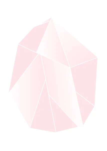 Elemento de diseño simple abstracto vector hecho a mano con cristal poligonal rosa aislado sobre fondo blanco. Concepto hipster simple único. Diseño para guardar la fecha, día de San Valentín, boda, signo, negocio — Vector de stock