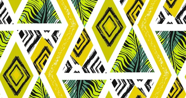 Elle çizilmiş vektör soyut serbest seamless tropikal modeli kolaj zebra motifi, organik dokular, beyaz arka plan üzerinde izole üçgenleri ile dokulu. Düğün tarihi, doğum günü, moda dekor kaydetmek