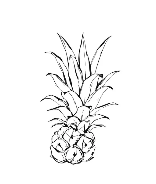 Pineapplefruit. Desenho vetorial desenhado à mão em bege — Vetor de Stock