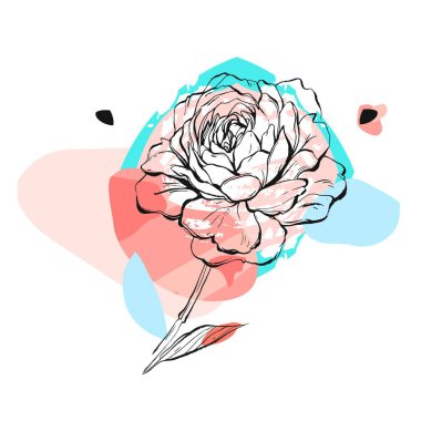 El ile grafik Şakayık çiçeği vektör soyut yaratıcı sıradışı kompozisyon pastel renklerle çekilmiş. Çizim dokular yapılmış. Düğün, yıldönümü, doğum günü, davetiye, tebrik, işaret, logo, tarihi Kaydet.