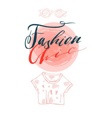 El yazısıyla çizilmiş vektör şablon kartı.