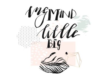 Elle çizilmiş vektör fikrimi beyaz arka plan üzerinde izole pastel renklerde büyük aşama yazı el yazısı mürekkep ile modern dokulu poster soyut.