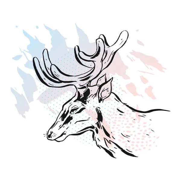 白い背景に鹿。鹿ユニコーン。鹿を漫画します。鹿の感情。鹿を設定します。シカ動物。鹿アート。鹿のアイコン。かわいい漫画の鹿は、実行している動物の文字ベクトルを漫画します。鹿のポスター。鹿ロゴ. — ストックベクタ