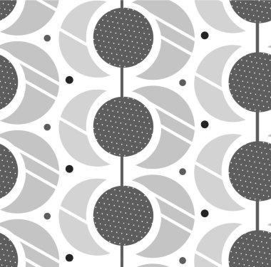 El beyaz arka plan üzerinde izole yıldız ile güneş ve ay modern vektör Dikişsiz desen yaptı. Basit ambalaj kağıdı ve kumaş desen moda. Sihirli Hilal kabile kavramı