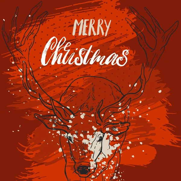 Рождественская открытка. С Рождеством Христовым, векторная иллюстрация. — стоковый вектор