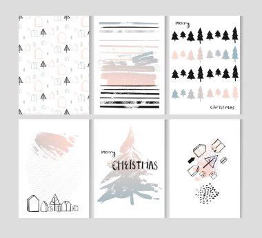 Mutlu Noeller Kart Şablonları. Kutlama Koleksiyonu, Tebrikler, Davetiyeler.