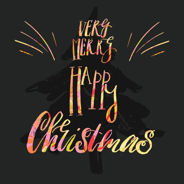 Веселого Рождества Холли, типографический фон на доске с мелом — стоковый вектор