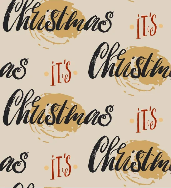 Веселый рождественский ретро-плакат с рукопашным боем, рождественским балом и элементами декора. Эта иллюстрация может быть использована в качестве поздравительной открытки, плаката или печати — стоковый вектор