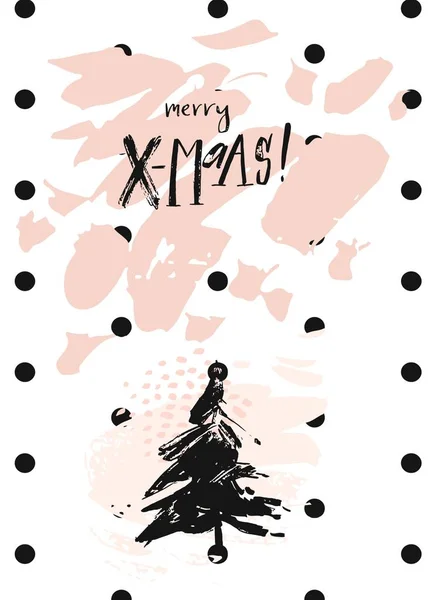 We wish you a merry Christmas - quote in a christmas tree. Unique lettering. Vector art. Great design element for congratulation cards, banners and flyers. — Stock Vector