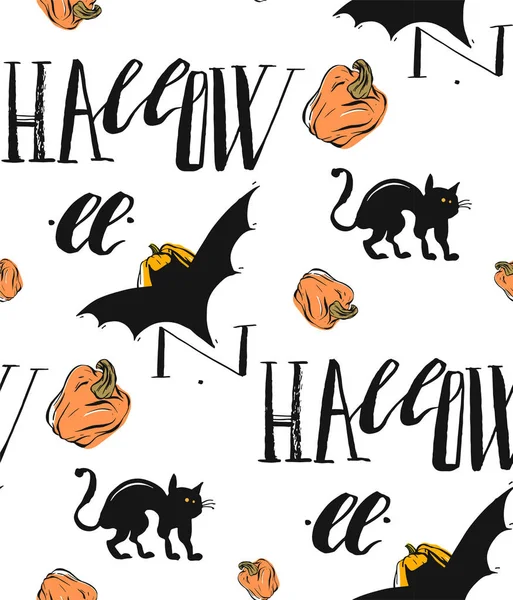 Ręcznie rysowane wektor abstrakcja bezszwowe retro halloween szablon — Wektor stockowy