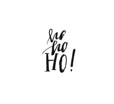 Elle çizilmiş vektör Merry Christmas zor bir freehand grafiğini tasarım öğesi Ho ho ho izole el yazısı modern hat faz ile beyaz arka plan üzerinde tebrik
