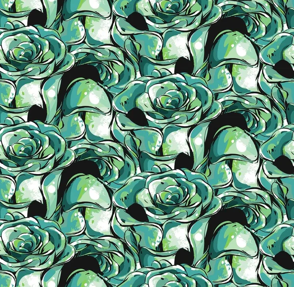 Handgezeichnet Vektor abstrakt Tusche Pinsel Grunge Zeichnung strukturiert gefertigt Dekoration saftige Kakteen Blumen Collage nahtlose Muster isoliert auf weißem Hintergrund — Stockvektor