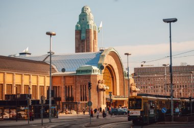 Helsinki tren istasyonu. Finlandiya