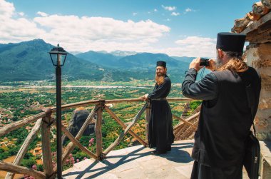 Rahipler büyük Meteoron, Thessaly, Meteora, Yunanistan