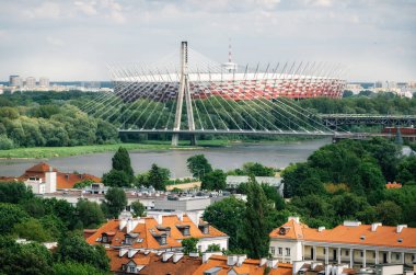 Eski mimari, köprü, Vistula Nehri, Varşova Ulusal Stadyumu