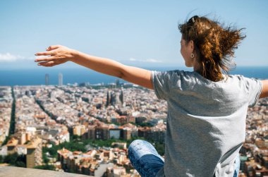 Dağ, Barcelona, Katalonya, İspanya cityscape zevk Gezgin