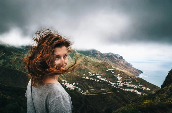 Woman are enjoying the landscape in Tenerife, Canary