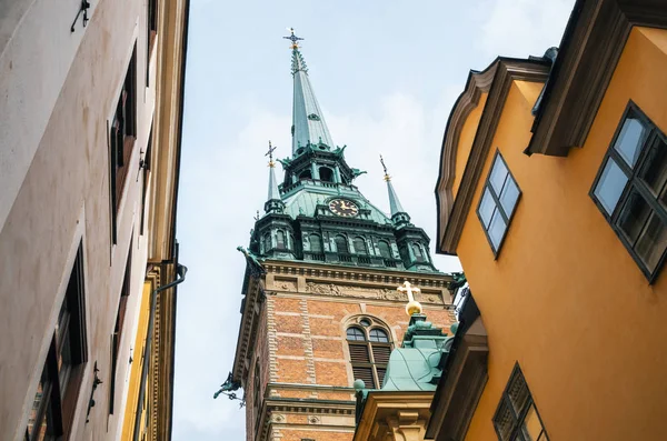 Harangtorony német templom, Stockholm, Svédország — Stock Fotó
