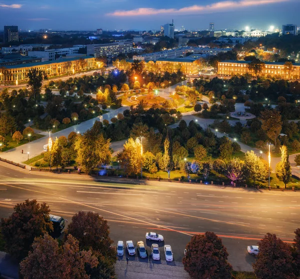 Luftaufnahme des amir temur square park, Taschkent Usbekistan Stockbild