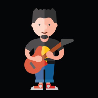 müzisyen düz simgesi