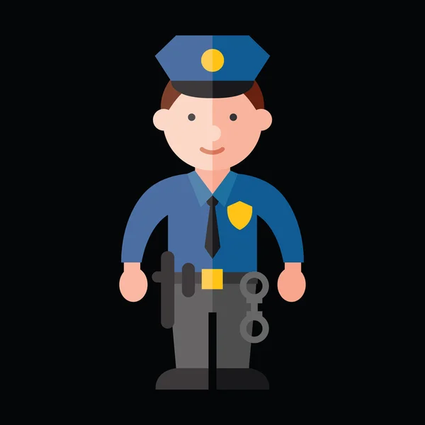 Плоская икона полицейского — стоковый вектор