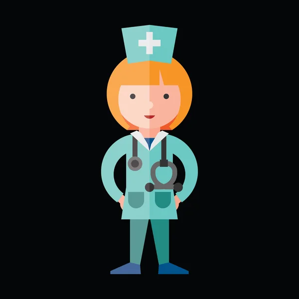 Doctor icono plano — Vector de stock