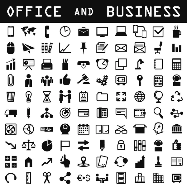 Zestaw ikon biurowych i biznesowych — Wektor stockowy