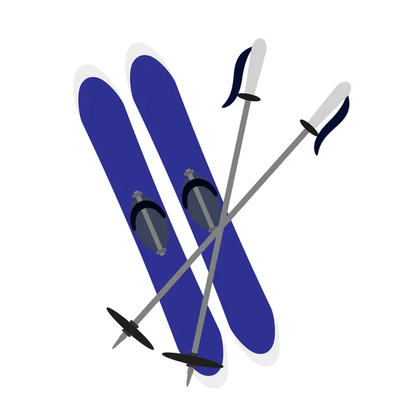 Skiing flat icon — Stock Vector