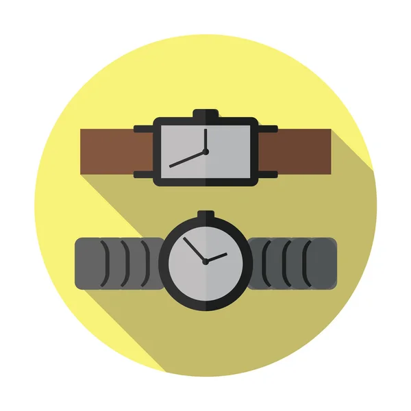 Reloj de pulsera icono plano colorido — Vector de stock
