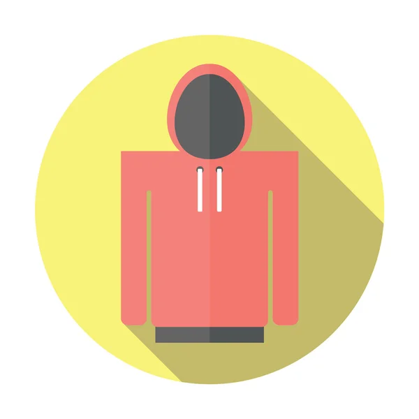 Hoodie kleurrijke platte pictogram — Stockvector