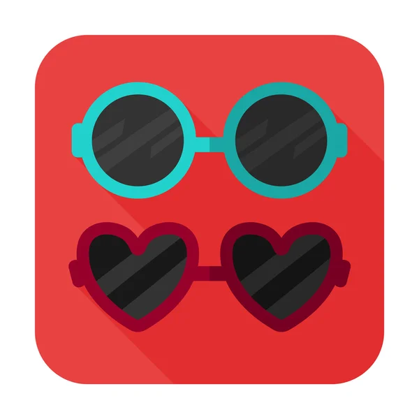 Sunglasses colorful flat icon — Stock Vector